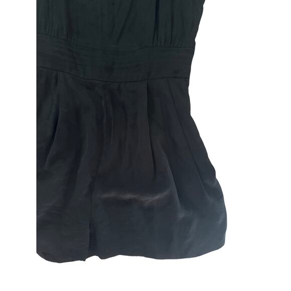 Women XXS Aritzia Wilfred 100% Silk Chanteuse Romper Black Spaghetti Strap - Picture 3 of 6